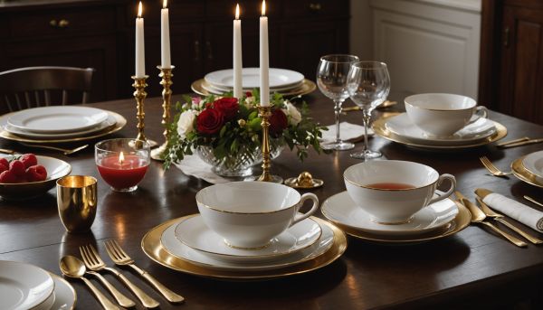 La belle vaisselle en porcelaine illumine tous les repas de fête