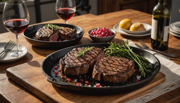 Les vins rouges puissants subliment les viandes rouges grillées ici